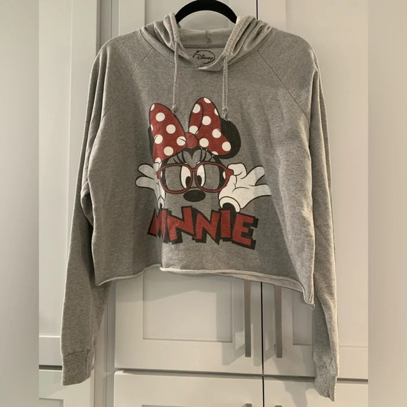 Minnie with glasses Cropped Hoodie size large - Picture 1 of 5